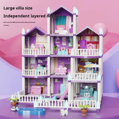 Puzzle DIY Toy Villa Houseplay Educational Large Size Bigger Enjoyable And Fun Doll House House Set Of Toys Good Vibrations