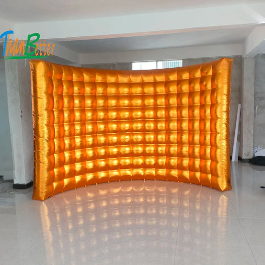Wedding Party 10ft Photo Booth Backdrop Inflatable Wall Silver Or Gold Fotobudka 360 Photo Booth Wall For Party Event Good Vibrations