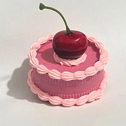55mm cake herb grinder with cherry design, acrylic material.