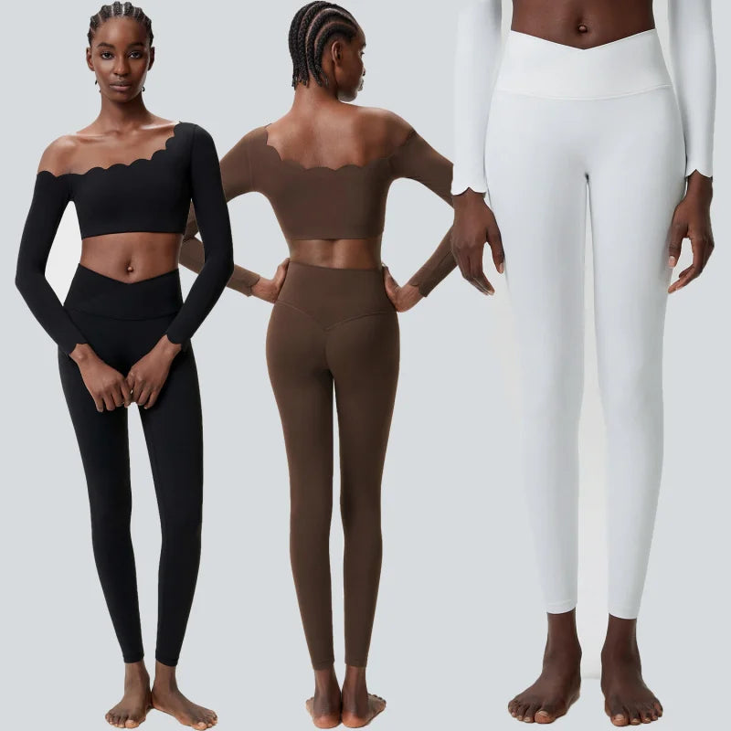 Woman Clothes Sexy Outfits Spring High Waist Women's Clothing Sets Clothing Fitness Solid Color Plus Size Sportswear Woman Gym Good Vibrations