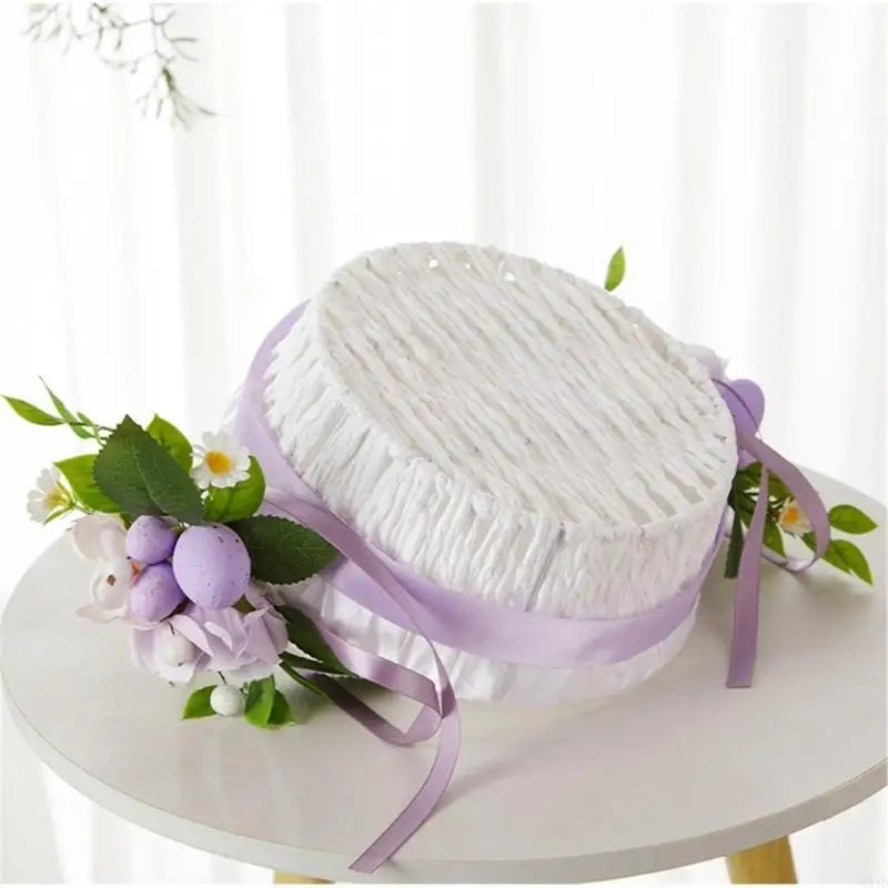 Natural Easter Theme Basket with Decorative Egg Flower For Couples And for Outdoor Activity Spring Event Good Vibrations