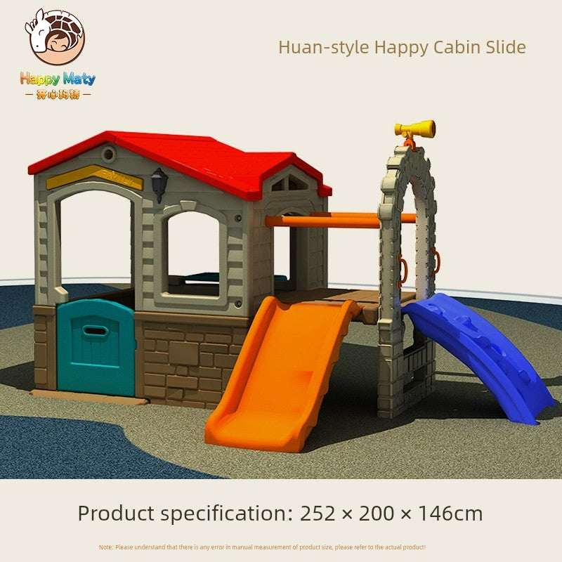 Kindergarten Outdoor Multi-Functional Game House Small House Children Play House Slide Combination Mushroom House Amusement Park Good Vibrations