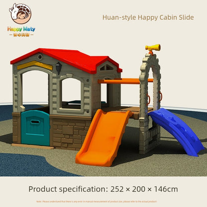 Kindergarten Outdoor Multi-Functional Game House Small House Children Play House Slide Combination Mushroom House Amusement Park Good Vibrations