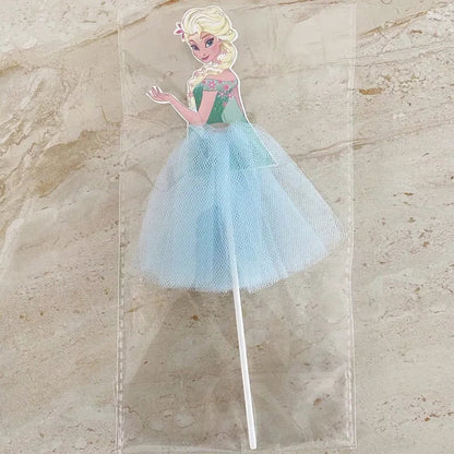 1pcs/lot Tangled Snow White Jasmine Princess Theme Birthday Party Girls Favor Decorate Tiana Beauty Beast Design Cupcake Toppers Good Vibrations