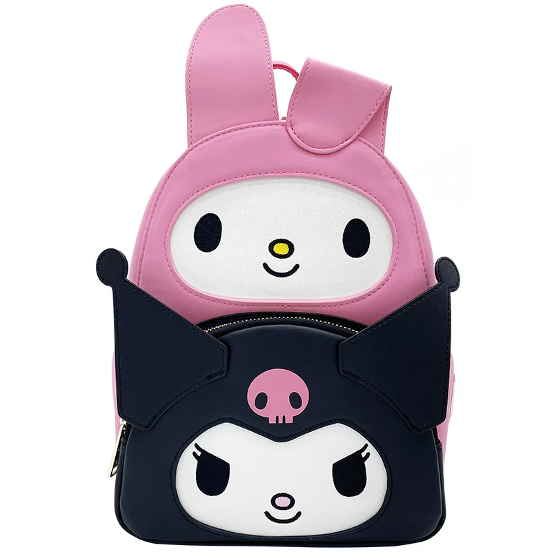 Sanrio Series Purple Kuromi My Melody Backpack Creative Backpack Storage Stationery Leather Mini Student Backpack Christmas Gift Good Vibrations