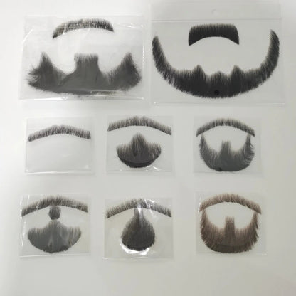 Wigundle Man's Beard Hand Made Real Hair Fake Beard Mustache Fancy Synthetic Invisible for Makeup Fake Hair Cospaly Party Tools Good Vibrations