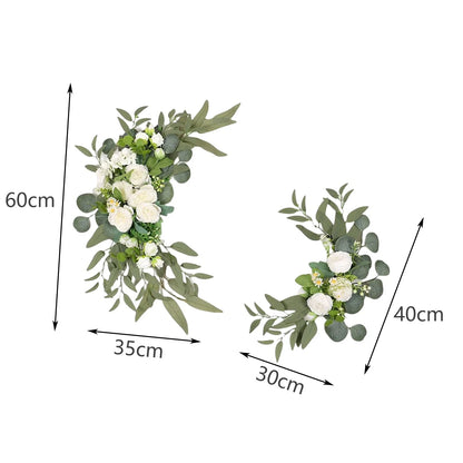 Large 2Pcs Artificial Flower Swag Floral Swag Garland Wedding Arch Flowers Kit for Sign Rustic Artificial Floral Swag Arch Decor Good Vibrations