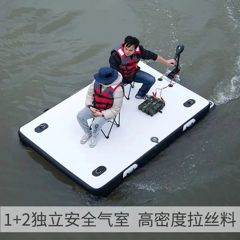 Thickened portable folding inflatable fishing floating platform Luya boat professional fishing platform Good Vibrations