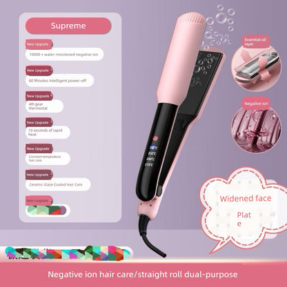 YATENG Ceramic Electric Hair Straightener Corn Stigma Wave Plate Hair Straightener Hair Curler Hair Curler and Straightener Dual-Use Inner Buckle Straightening Does Not Hurt Hair Good Vibrations