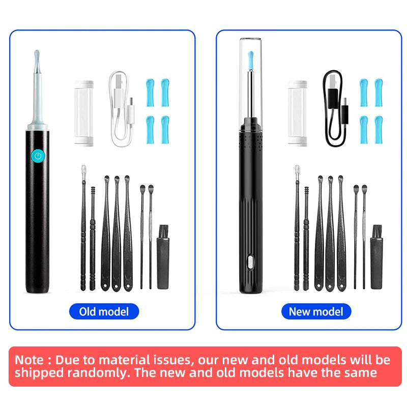 Wireless Visual Ear Endoscope Camera Ear Cleaning Tools Spoon Safe Silicone Earpick 5MP Camera Ear Wax Remover Luminous Otoscope Good Vibrations