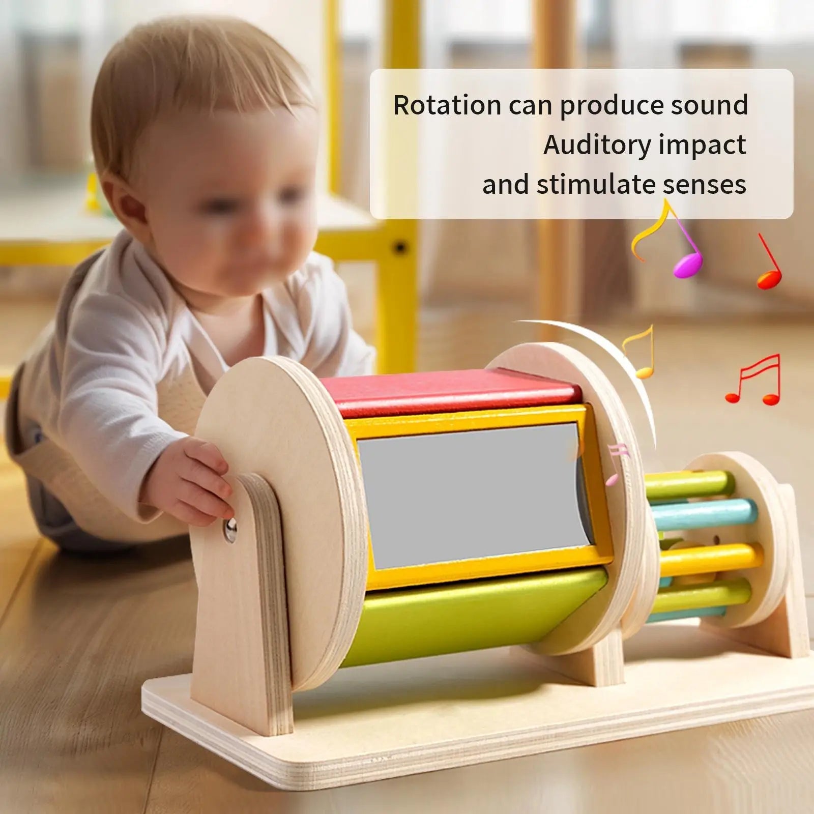Rotating Drum Toy Early Educational Toy for Infant Boys Girls 2 Years Old Good Vibrations