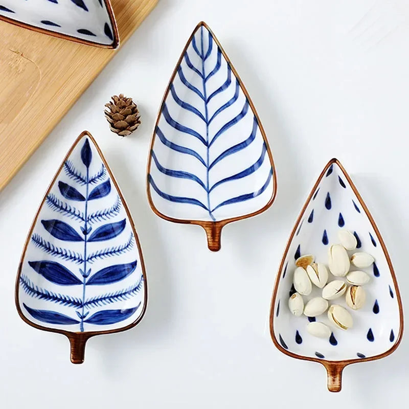 Creative leaf saucer cold dish restaurant household ceramic plate for restaurant banquet Good Vibrations