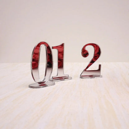 Numbers 1-10/1-20 Base Set Mirror Table Numbers Wedding Birthday Party Table Card Baby Shower Wedding Decoration Number Holder Good Vibrations