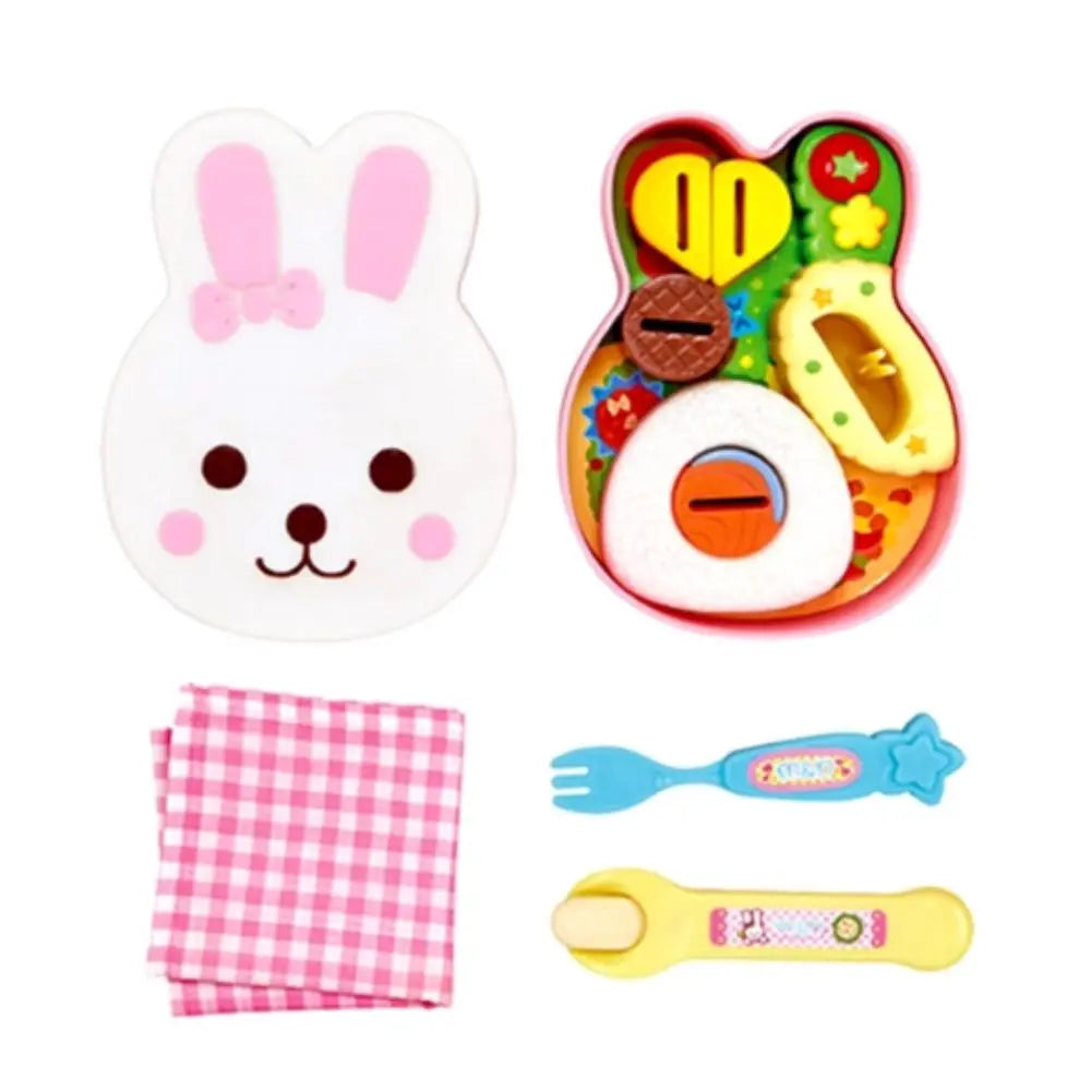 Rabbit Shape Food Feeding Toy Pretend Play Simulation Model Lunch Box Pudding Toy Kawaii Role Play Play House Toys Kids Toy Good Vibrations