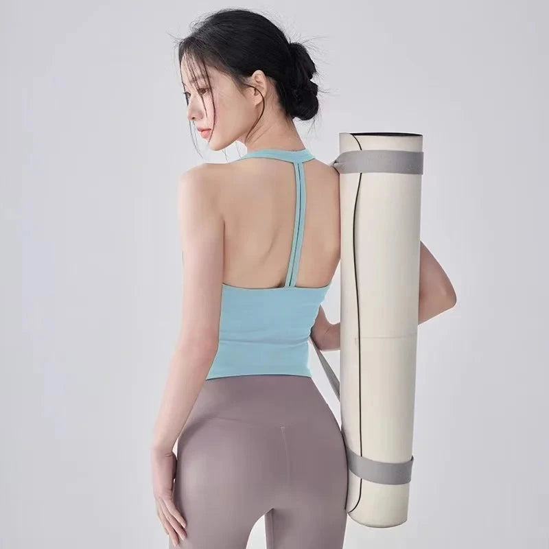 Fitness Vest T-shaped Backless Gathering Fitness Gym Running Shock-proof and Quick-drying Breathable Outside Wear Yoga Clothes Good Vibrations