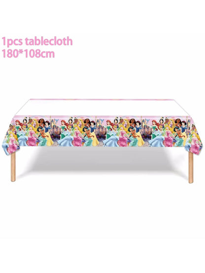 1/10/20pcs Princess Birthday Party Supplies Decor for Woman Princess Birthday  Plates Paper Cups Princess Tablecloth Party Good Vibrations