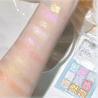 Dream Girl Eyeshadow Palette 9 Colors Snowflake Shimmer Matte Highlights Cool Tone Eye Shadow Korean Make-up Women Cosmetic Good Vibrations