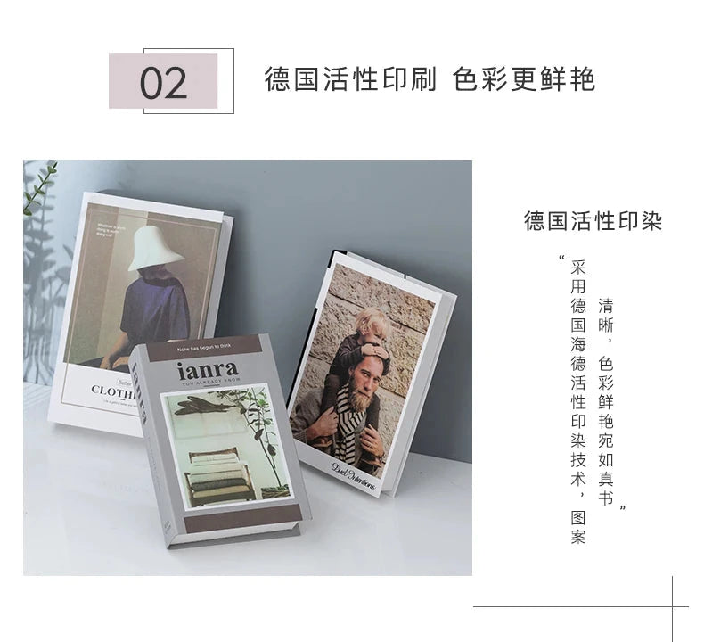 Modern fake book ornament Nordic light luxury simulation book living room home store decoration photo props book case box Good Vibrations
