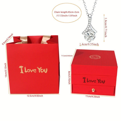 [Gift Box] Confession Fishtail Necklace I Love You Collarbone Chain | Valentine's Day Birthday Gift for Girlfriend/Mom Good Vibrations