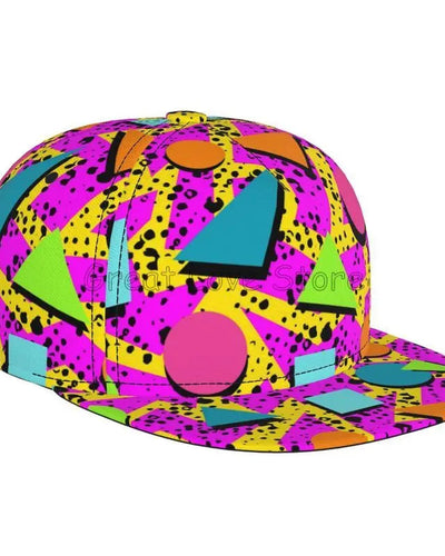 Retro 80s 90s Flat Bill Hat Unisex Snapback Baseball Cap Hip Hop Style Flat Visor Blank Adjustable Black Good Vibrations