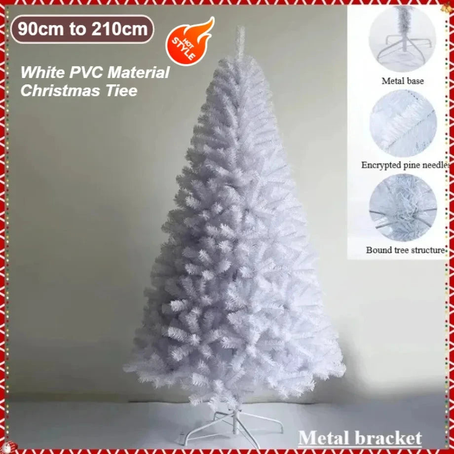 Artificial Christmas Tree PVC Encrypted White Christmas Tree 90cm-210cm Christmas  Party Atmosphere Home Decoration Supplies Good Vibrations