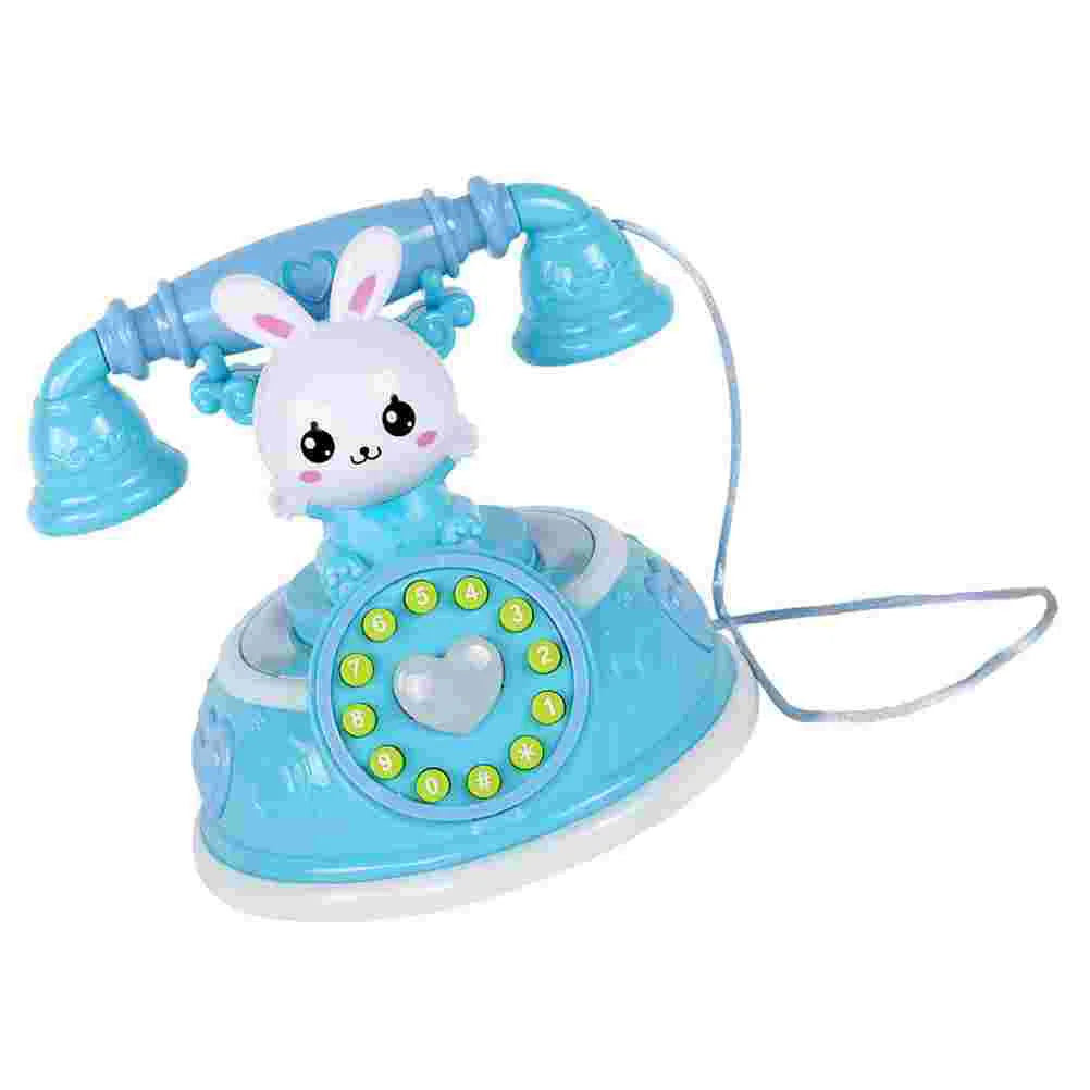 Simulation Telephone Toy Kids Playhouse Role Play Cartoon Phone Vocals Pretend Landline Educational Electronic Toys Safe Good Vibrations