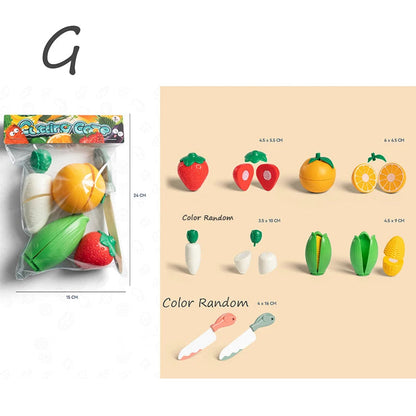 Children Pretend Play Cooking Toys Simulation Food Fruit Vegetable Kitchen Toys Montessori Educational Interactive Toy For Girls Good Vibrations