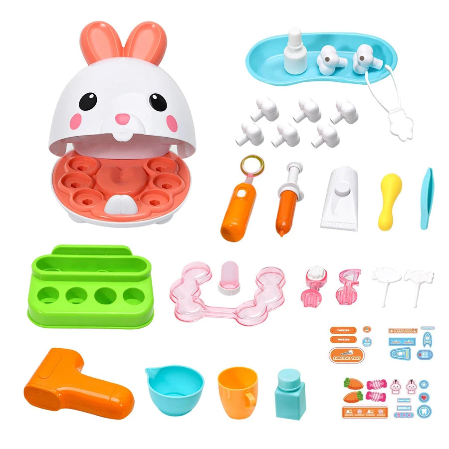 Kids Dentist Role Play Toy – Bunny Teeth Game with Dental Tools, Educational Pretend Play, Fun Interactive Gift Good Vibrations