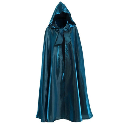 Halloween Party Costume Women Men Adult Long Robe Hooded Cloak Witchcraft Christmas Holiday Solid Color Medieval Cape Good Vibrations
