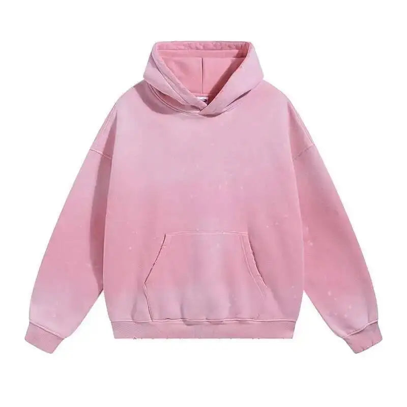 IEFB Spring New Trendy Sets Washed Sweatshirt Sweatpants Splash-ink Spray Dye Velvet Hoodies Autumn Male Wear Menwear 9W125 Good Vibrations