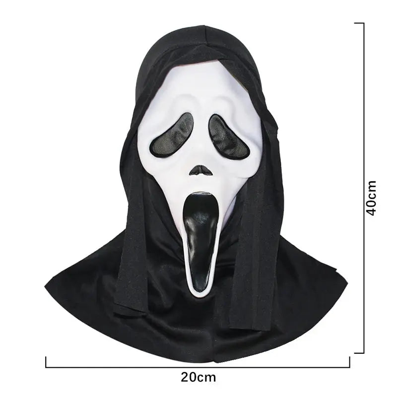 Ghost Face Scream Movie Horror Mask Halloween Killer Cosplay Adult DIY Costume Accessories Halloween Props Good Vibrations