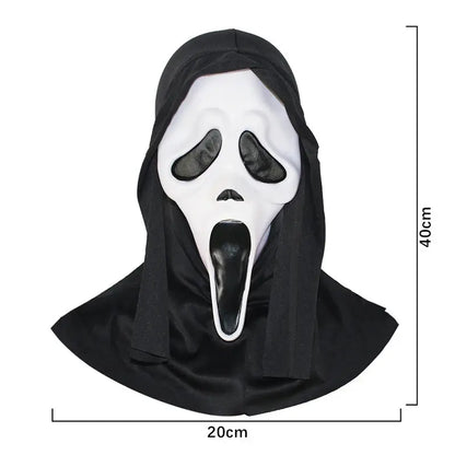 Ghost Face Scream Movie Horror Mask Halloween Killer Cosplay Adult DIY Costume Accessories Halloween Props Good Vibrations