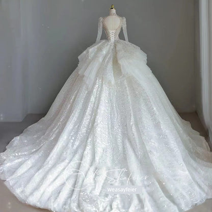 Short Long-Sleeved Socialite Wedding Dress