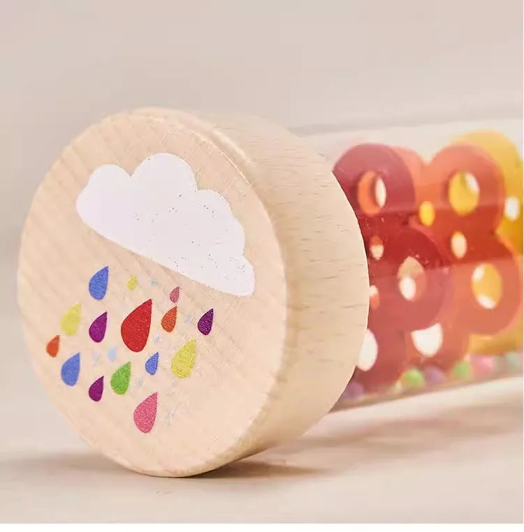 Baby Wooden Rain Sound Pipe Simulation Rain Sound Wooden Toy Gift Hourglass Fun Music Shaker Early Education Enlightenment Toy Good Vibrations