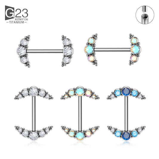 14G Nipple Rings G23 Titanium Barbell Zircon Nipple Shield Piercing for Women Girls Sexy Nipple Piercing Jewelry Good Vibrations
