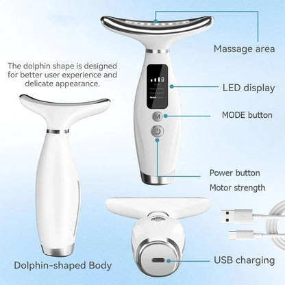Face Massager -USB rechargeable skin massage tool with digital display designed for the face and neck Good Vibrations