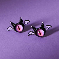 Kiss Jewelry Halloween Little Monster Wing Bat Eye Stud Earrings Women Cute Animal Eye Punk Earring Girls Y2K Brincos Party Gift Good Vibrations