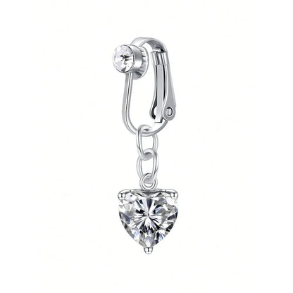 Fake Belly Ring Bell Button Rings Fake Belly Piercing Love Heart Butterfly Dangle Clip On Umbilical Navel Cartilage Earring Clip Good Vibrations Adult Super Store