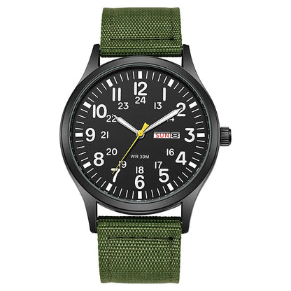 2024 TPW Field Watch Easy Reading Fabric Strap 24 Hours Display Quartz Movement Good Vibrations