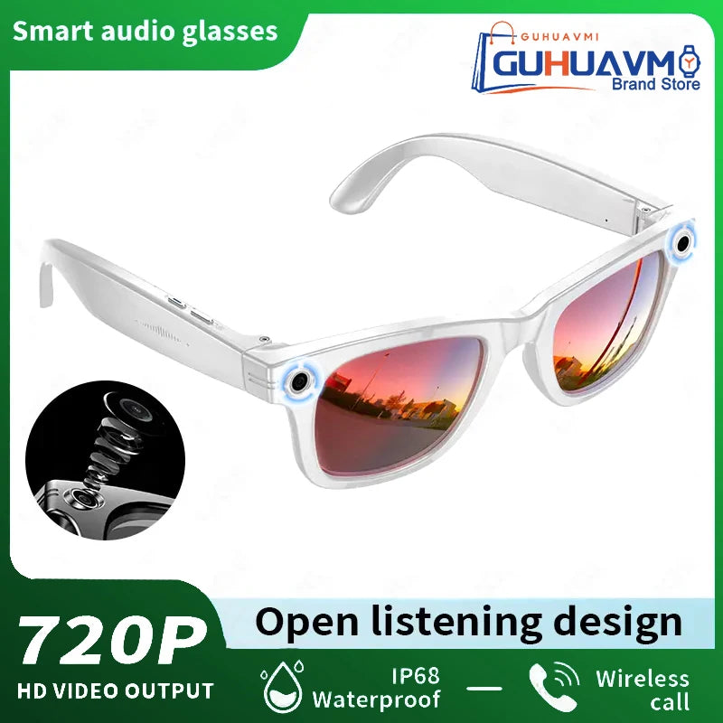 New AI Smart Glasses 800W Pixel Camera Bluetooth HD Call Voice Assistant Stereo Music Player Translate 6K Photochromic Glasses Good Vibrations