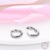 Hot 925 Sterling Silver Earrings Charm Simple Shiny Zircon Wedding Women Jewelry Gift Good Vibrations