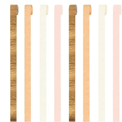 Fall Wedding Decor Gold Orange Pink Beige Crepe Paper Streamers Boho Party Decoration for Wedding Bachelorette Birthday Supplies Good Vibrations