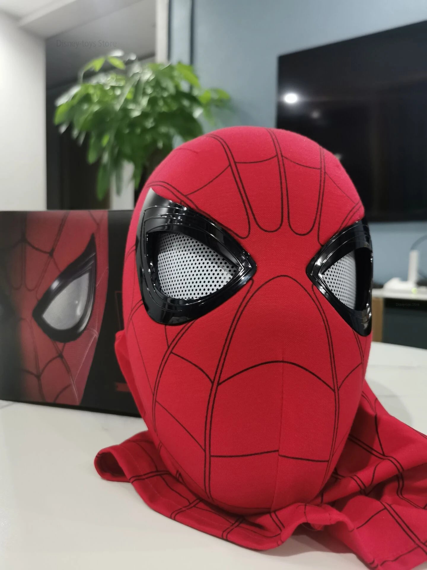 Spider Man Can Blink Masks Cosplay Miles Headgear Moving Eyes Model Party Props Elastic Toys Adults Kids HalloweenChristmasGifts Good Vibrations