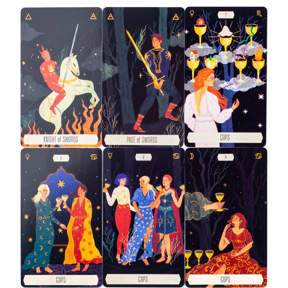 10.3x6cm Zodiac Tarot Cards for Fortune Telling And Divination Party Game Board Game Pack of 52 Unique Star Sign Cards Good Vibrations