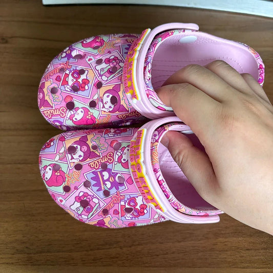 Sanrio Hello Kitty Kuromi Pochacco Melody Summer Girls Cartoon Student Slippers Non-Slip Soft-Soled Wrap Toe Sandals Girl Gift Good Vibrations