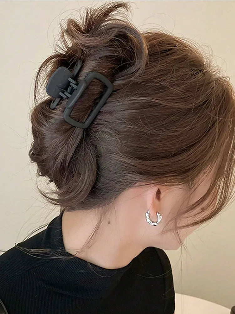 4pcs Women's Square Lightweight Hair Claw Clip Fashionable Elegant Hair Accessory Clip Suitable Hair Styling Makeup Good Vibrations