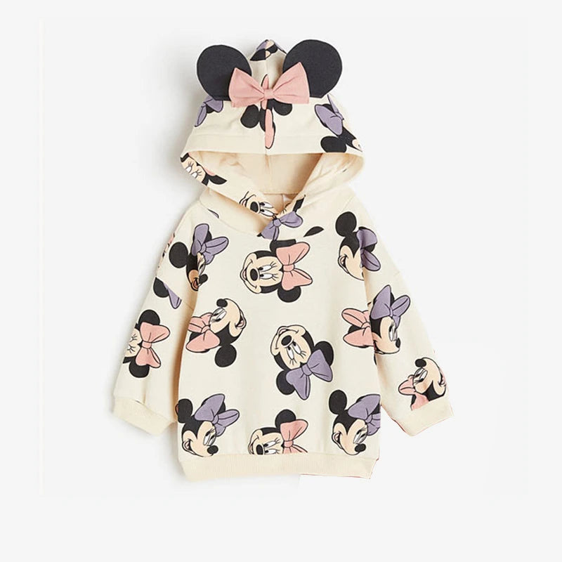DisDisney Children's Autumn Cartoon Printed Hoodie Fashion Versatile and Simple Top Good Vibrations