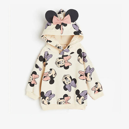 DisDisney Children's Autumn Cartoon Printed Hoodie Fashion Versatile and Simple Top Good Vibrations
