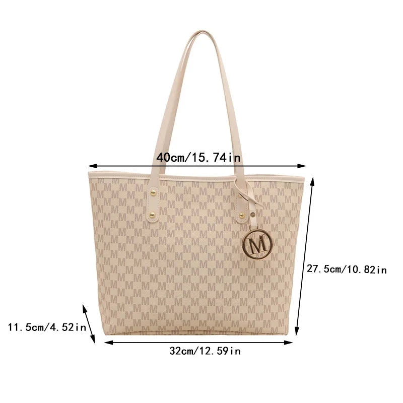Large Capacity Letter Bag Commuting Tote Bag Women'S Popular Fashion Shoulder Bag Diamond Grid Large Capacity Handbag Good Vibrations
