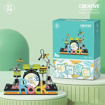 TOYLINX  Musical Instrument Building Block Toy Set Electronic Drum Electronic Organ Construction Toy Gift for Children Good Vibrations